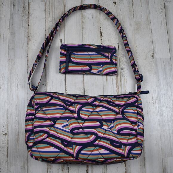 Vera Bradley Handbags - Vera Bradley Ultralight Essential Retro Ribbons Bag & Wallet Crossbody Shoulder